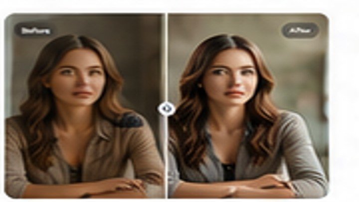 Portrait retouching before and after example