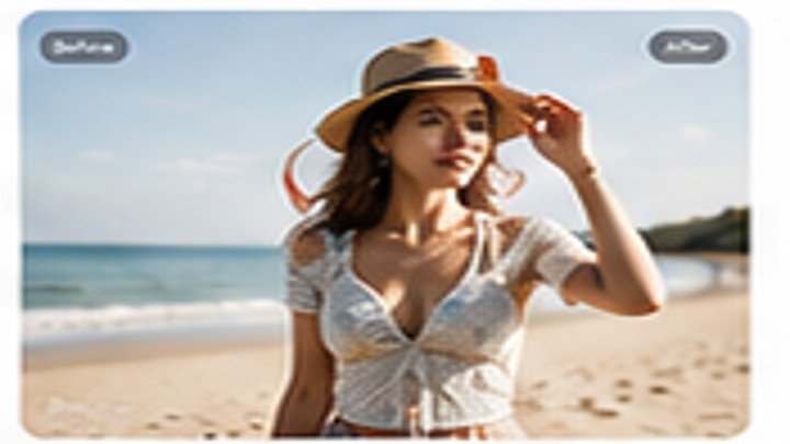Portrait background editing before and after example