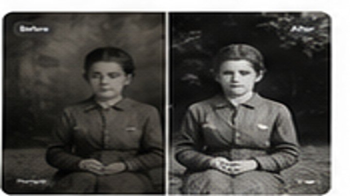 Old photo restoration before and after example